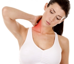 Woman Needed Pain Relief Massage For Neck