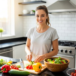 woman learning about the role of nutrtion in weight loss from her personal trainer